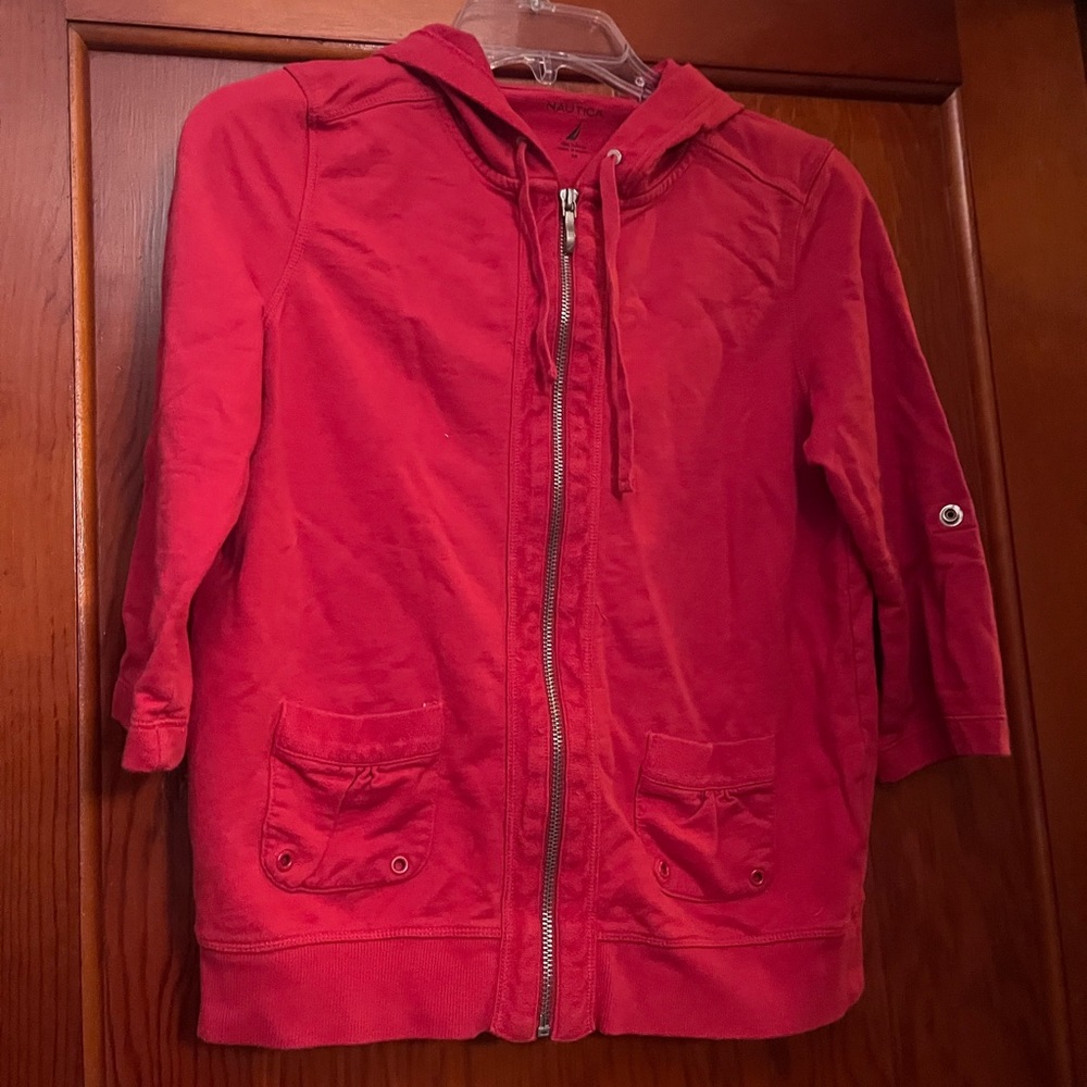 Nautica 3 quarter length zip up shirt.